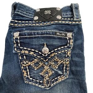 Miss Me Bootcut Signature Rise Jeans Size 31 Embellished Sequin Studded Flap